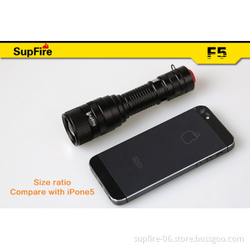 high power led flashlight China made mini LED flashlight SupFire F5 10W high power zoomable torch